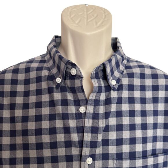 Old Navy Blue & Gray Plaid Button Down Shirt Size L - Picture 5 of 11